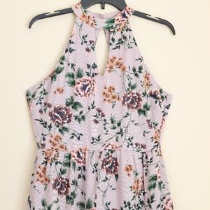 Floral High Neck Romper